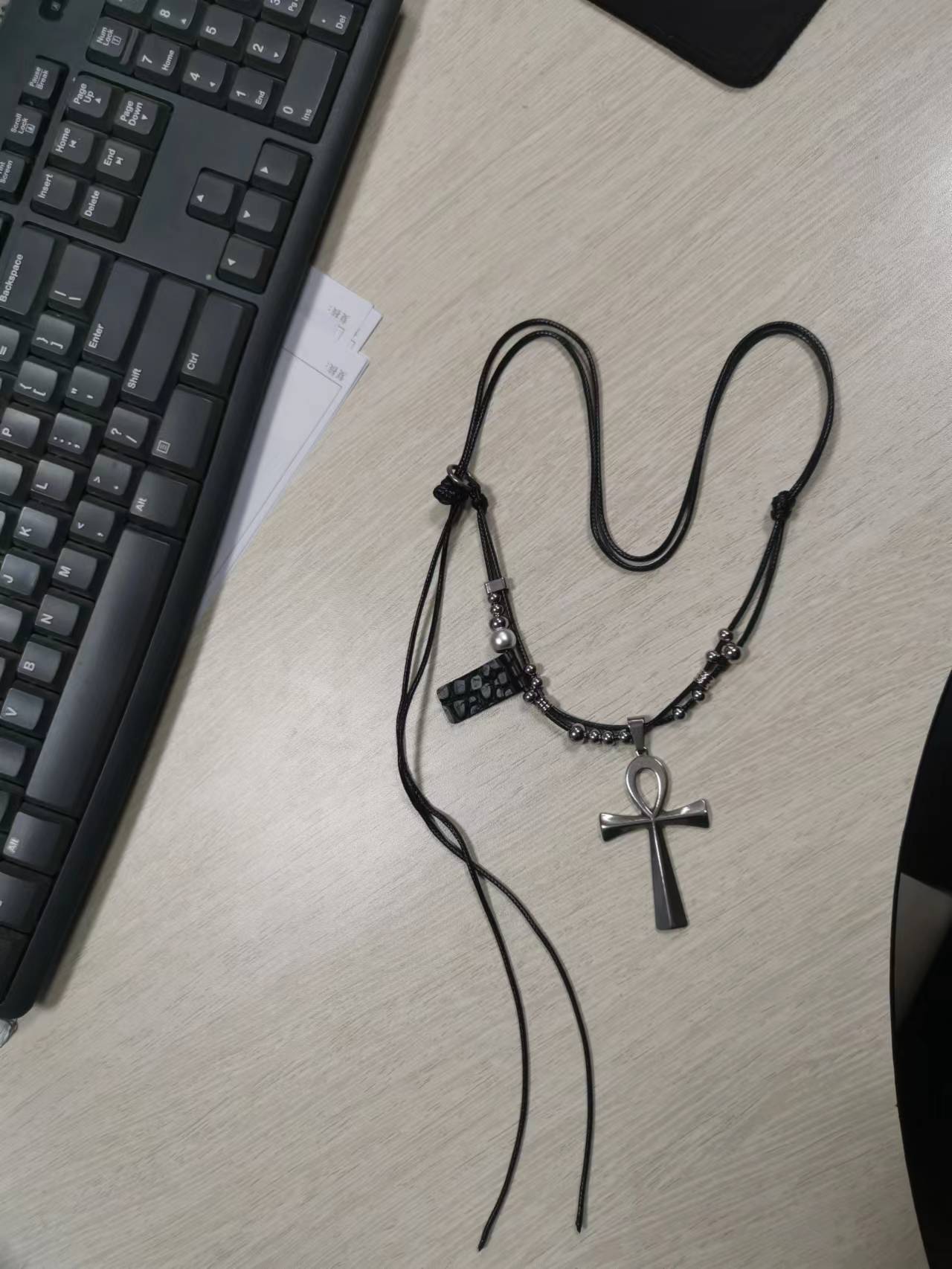 Wholesale Leather Cord Titanium Steel Necklaces